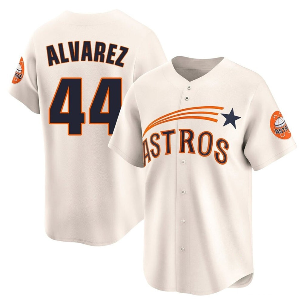 Yuxns H.Astros #44 Yordan Alvarez Player Cream Throwback Cooperstown Collection Limited Stitched Jerseys