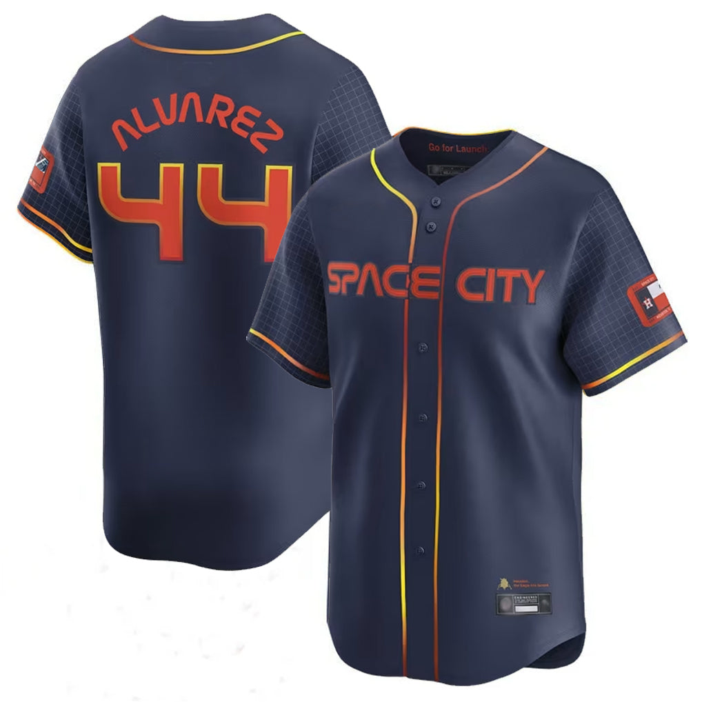 Yuxns H.Astros #44 Yordan Alvarez Player Navy City Connect Limited Home Game Stitched Jerseys