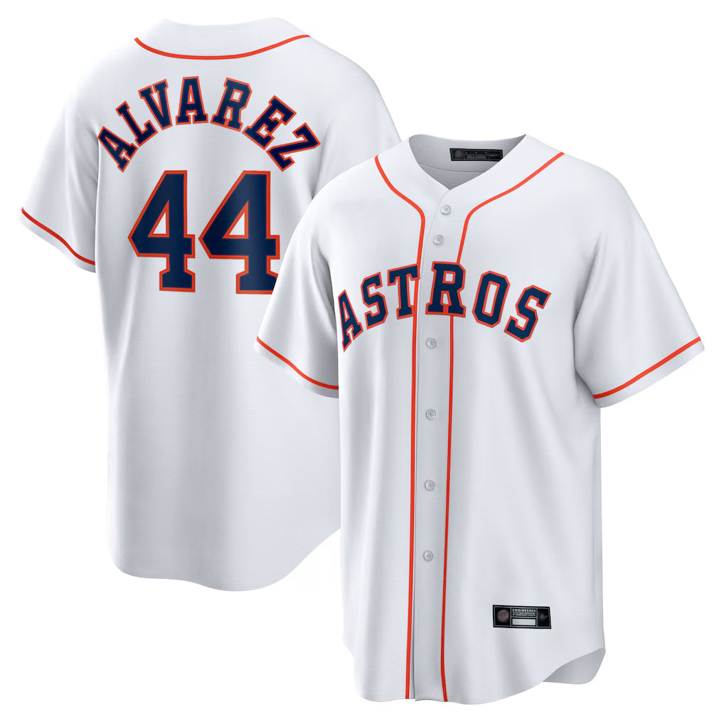 Yuxns H.Astros #44 Yordan Alvarez Player White Home Game Stitched Jerseys