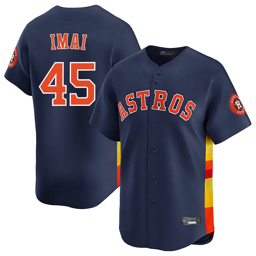 Yuxns H.Astros #45 Tatsuya Imai Player Navy Home Limited Stitched Jerseys