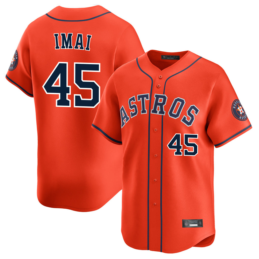 Yuxns H.Astros #45 Tatsuya Imai Player Orange Home Limited Stitched Jerseys