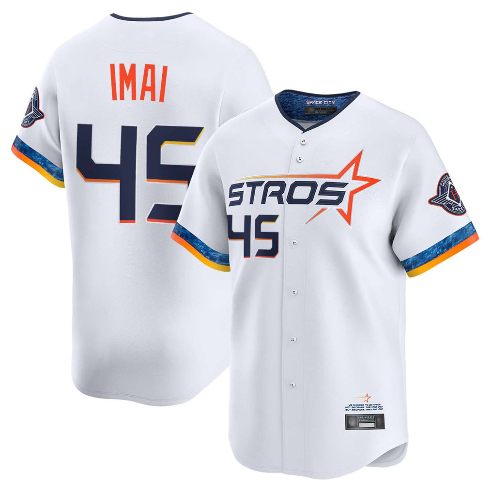 Yuxns H.Astros #45 Tatsuya Imai Player White City Connect Limited Home Stitched Jerseys