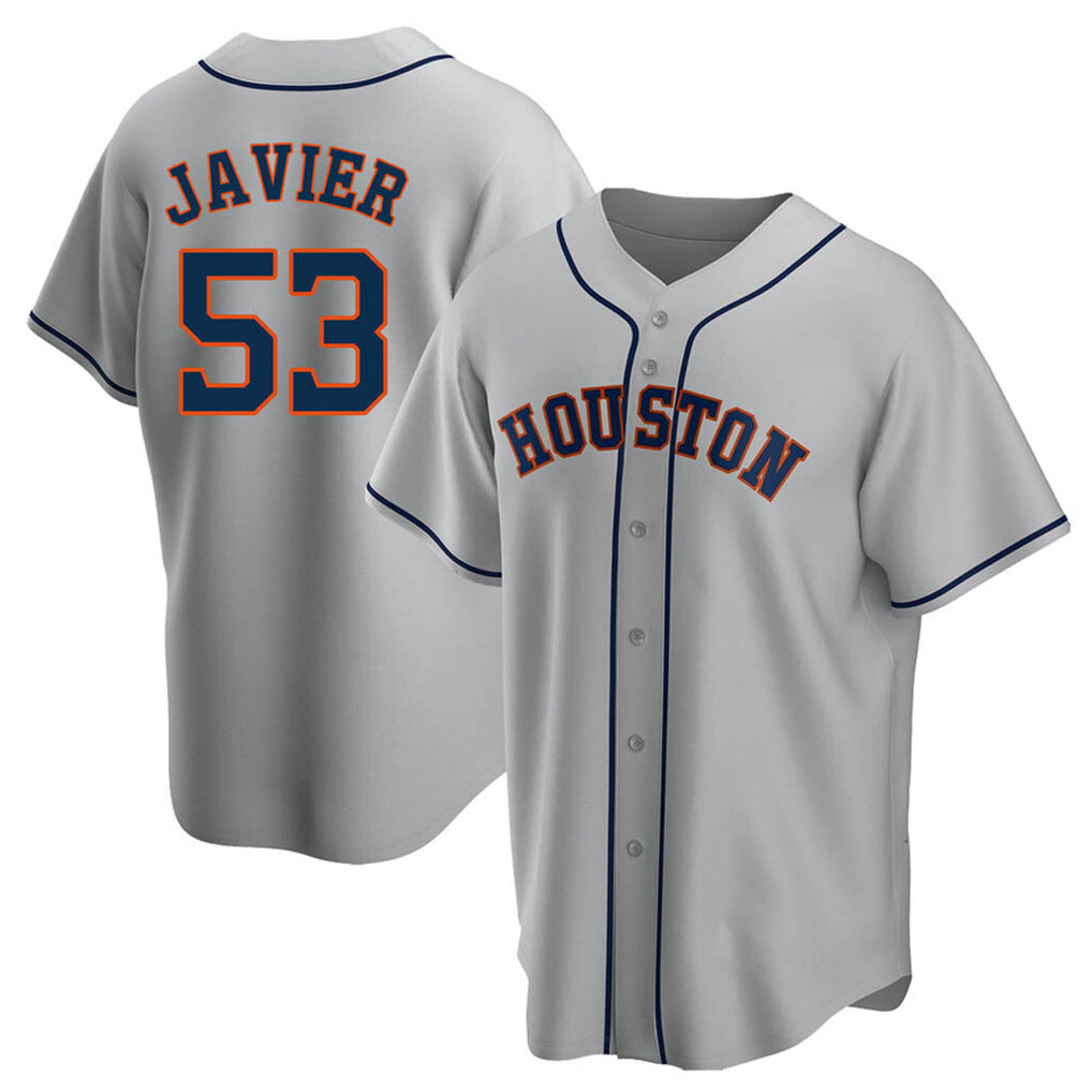 Yuxns H.Astros #53 Cristian Javier Player Gray Home Game Stitched Jerseys