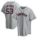 Yuxns H.Astros #53 Cristian Javier Player Gray Home Game Stitched Jerseys