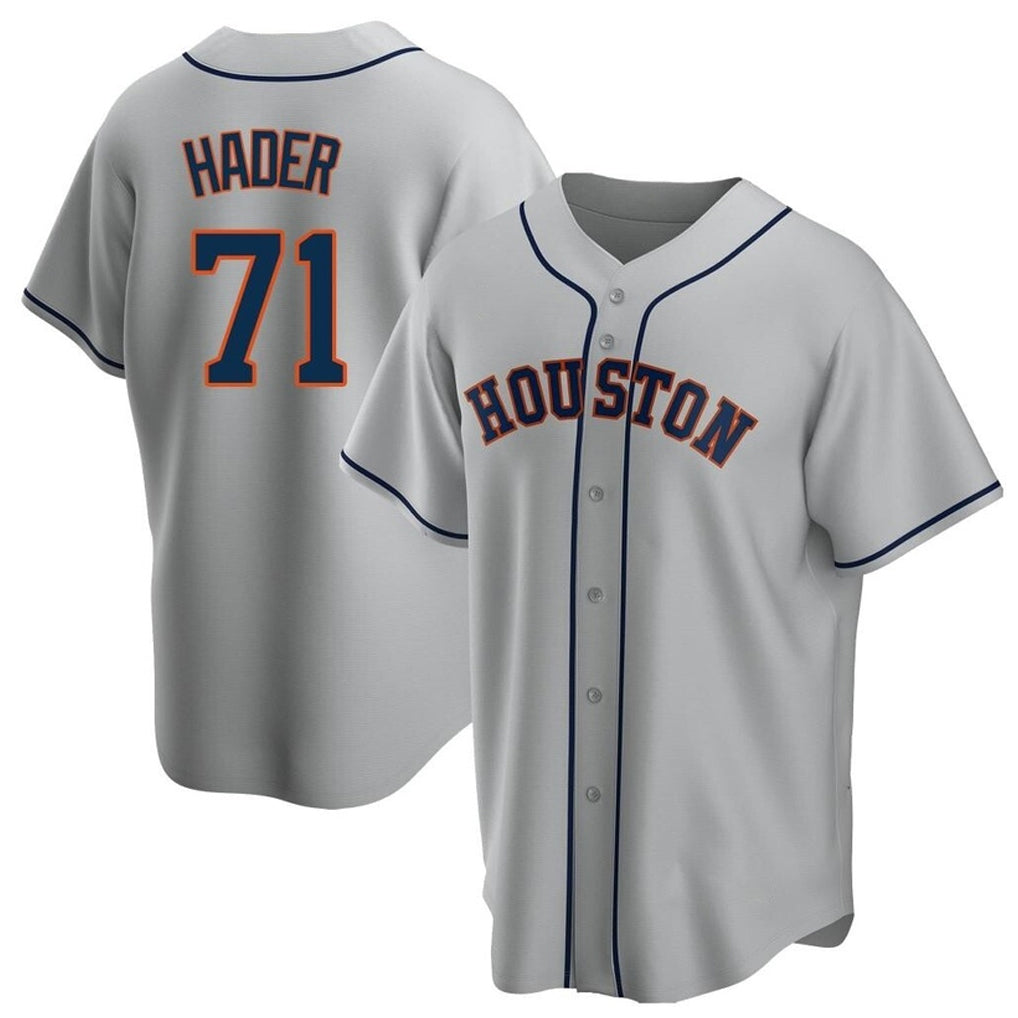 Yuxns H.Astros #71 Josh Hader Player Gray Home Game Stitched Jerseys