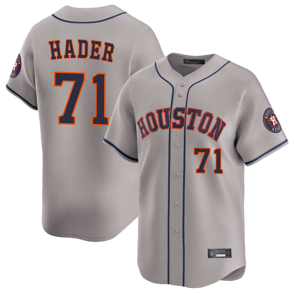 Yuxns H.Astros #71 Josh Hader Player Gray Home Limited Stitched Jerseys