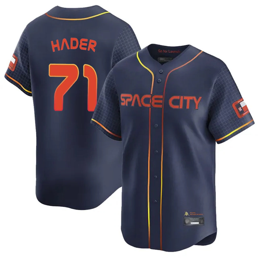 Yuxns H.Astros #71 Josh Hader Player Navy City Connect Limited Home Stitched Jerseys