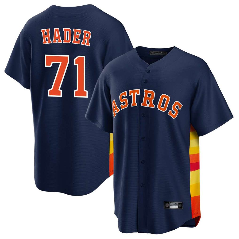 Yuxns H.Astros #71 Josh Hader Player Navy Home Game Stitched Jerseys