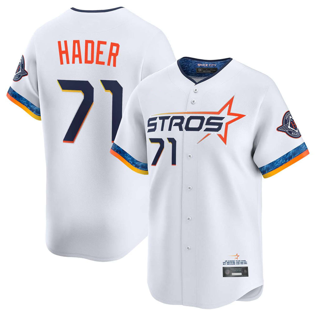 Yuxns H.Astros #71 Josh Hader Player White City Connect Limited Home Stitched Jerseys