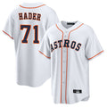 Yuxns H.Astros #71 Josh Hader Player White Home Game Stitched Jerseys