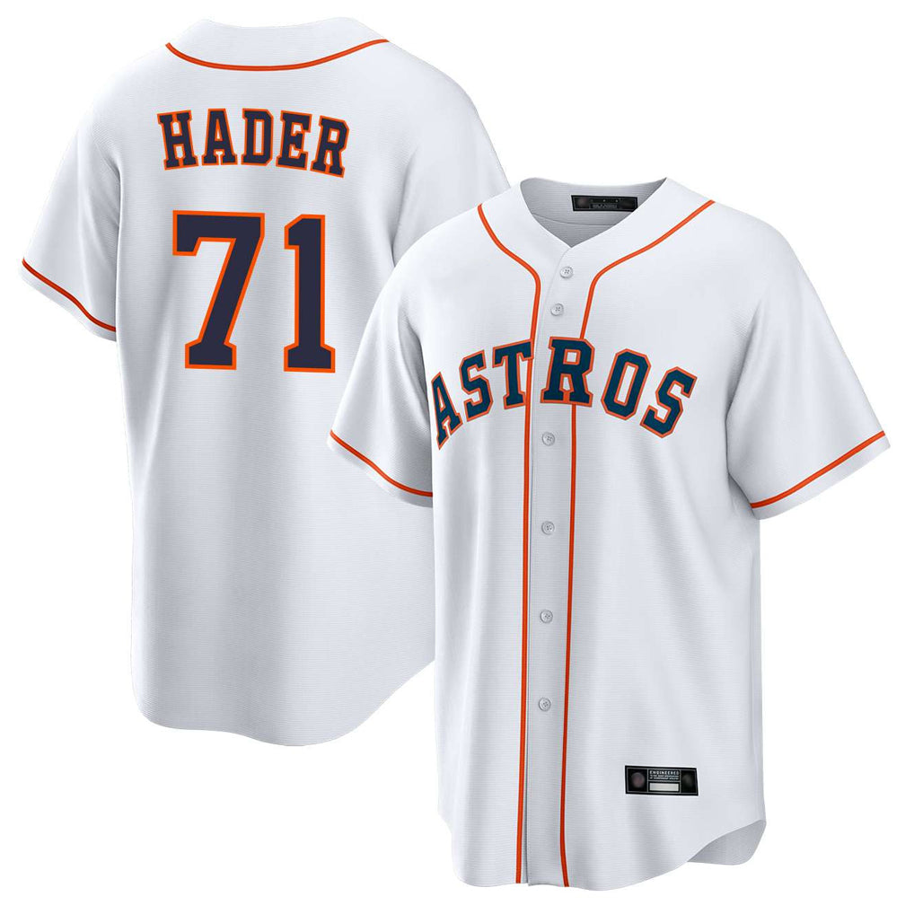 Yuxns H.Astros #71 Josh Hader Player White Home Game Stitched Jerseys