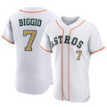 Yuxns H.Astros #7 Craig Biggio Player Gold Collection Limited Elite Home Stitched Jerseys