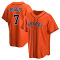 Yuxns H.Astros #7 Craig Biggio Player Orange Home Game Stitched Jerseys
