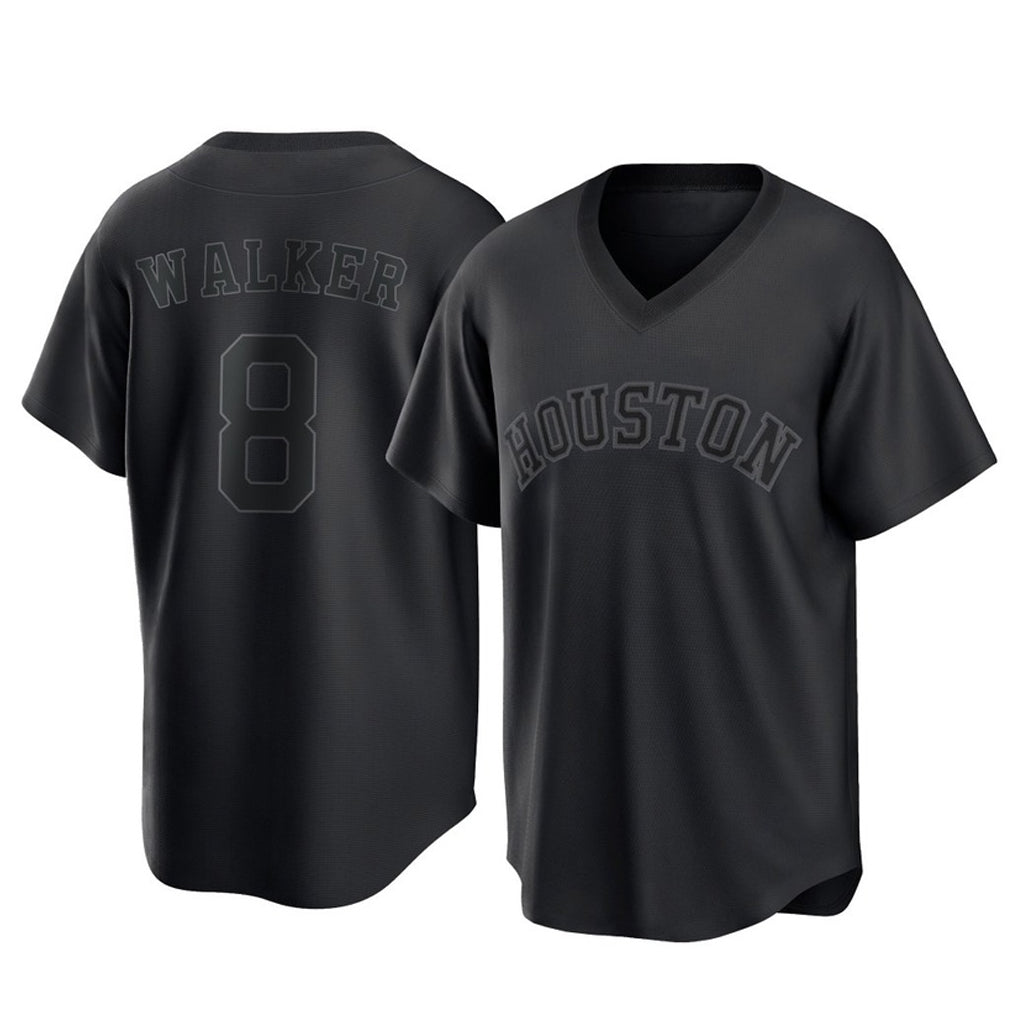 Yuxns H.Astros #8 Christian Walker Player Black Fashion T-shirt Home Game Stitched Jerseys