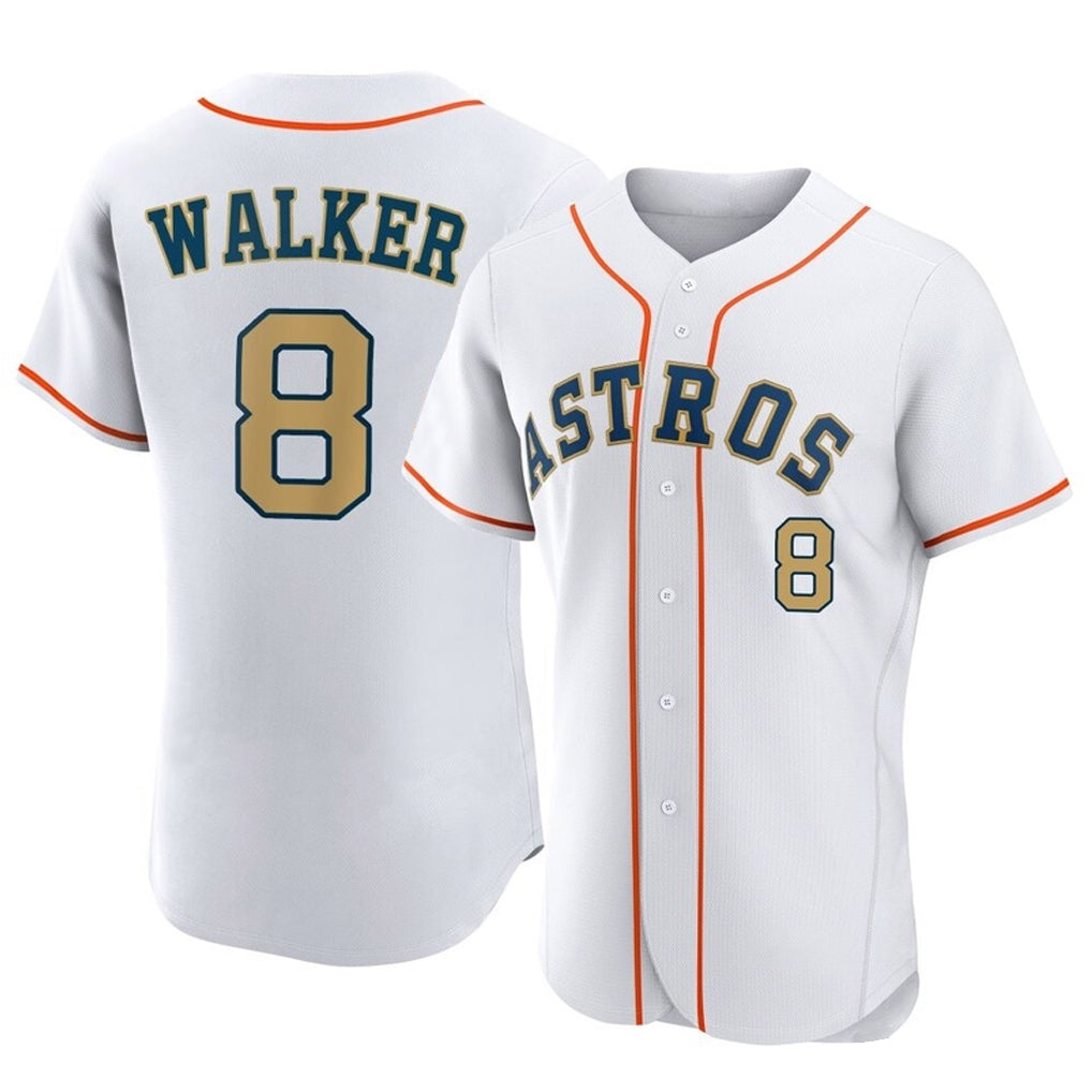 Yuxns H.Astros #8 Christian Walker Player Gold Collection Limited Elite Home Stitched Jerseys