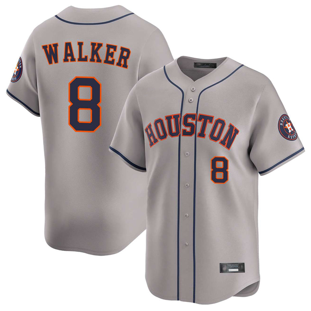 Yuxns H.Astros #8 Christian Walker Player Gray Home Limited Stitched Jerseys