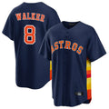 Yuxns H.Astros #8 Christian Walker Player Navy Home Game Stitched Jerseys