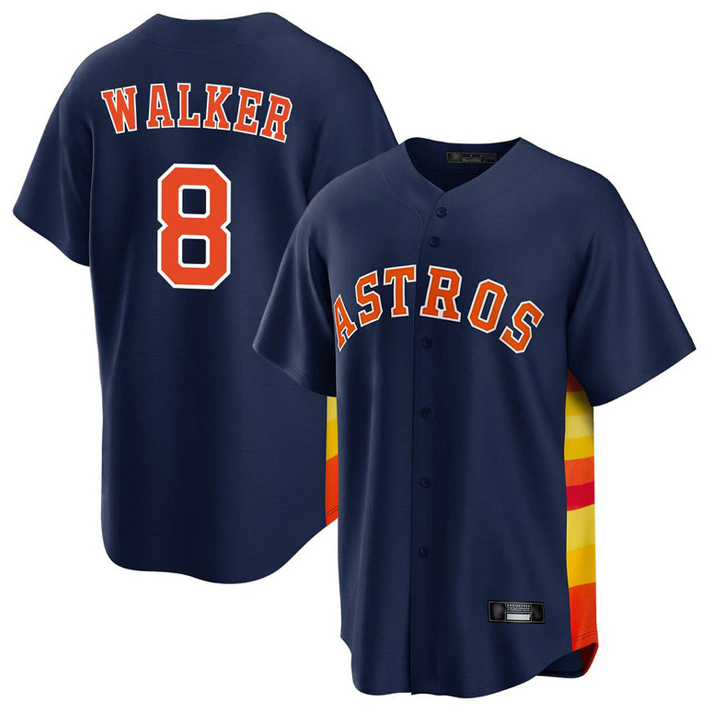 Yuxns H.Astros #8 Christian Walker Player Navy Home Game Stitched Jerseys