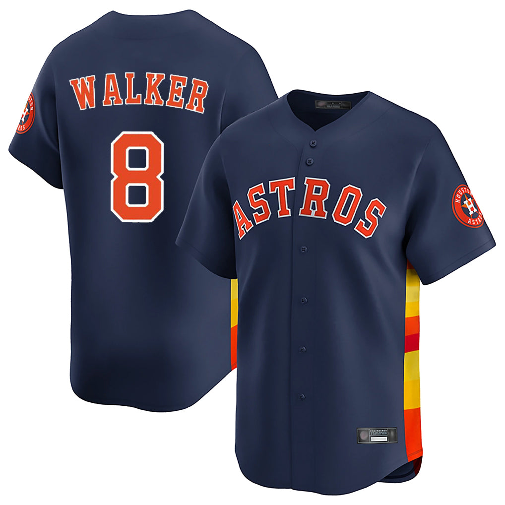 Yuxns H.Astros #8 Christian Walker Player Navy Home Limited Stitched Jerseys
