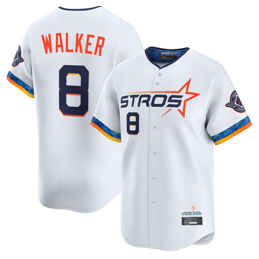 Yuxns H.Astros #8 Christian Walker Player White City Connect Limited Home Stitched Jerseys