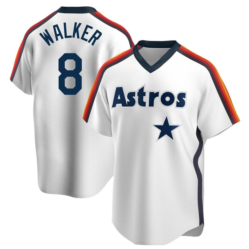 Yuxns H.Astros #8 Christian Walker Player White Cooperstown Collection T-shirt Stitched Jerseys