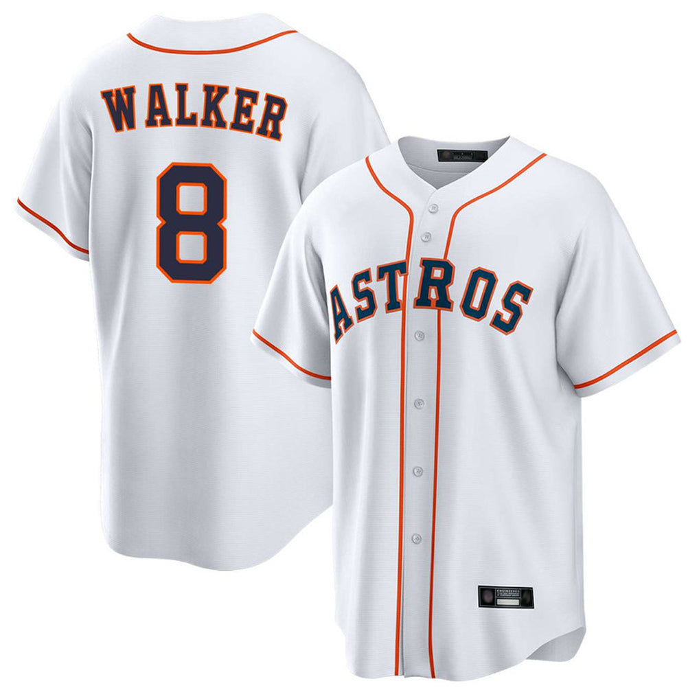 Yuxns H.Astros #8 Christian Walker Player White Home Game Stitched Jerseys