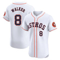 Yuxns H.Astros #8 Christian Walker Player White Limited Elite Home Stitched Jerseys