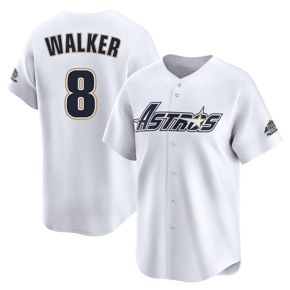 Yuxns H.Astros #8 Christian Walker Player White Throwback Cooperstown Collection Limited Stitched Jerseys