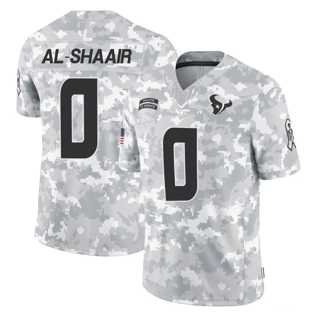 Yuxns H.Texans #0 Azeez Al-Shaair Player Arctic Camo Salute To Service Limited Game Stitched Jerseys