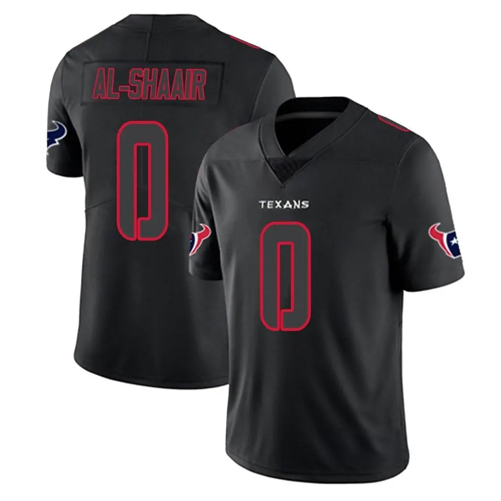 Yuxns H.Texans #0 Azeez Al-Shaair Player Black Impact Limited Game Stitched Jerseys