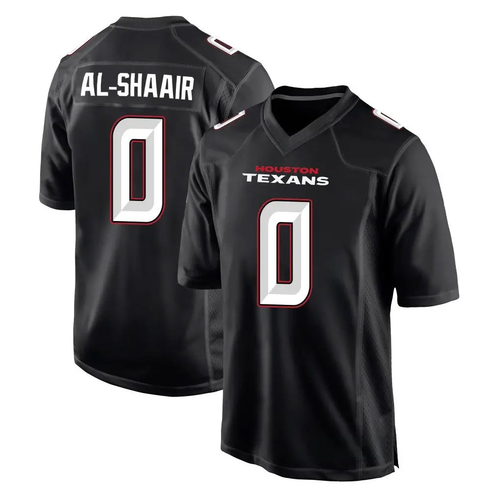 Yuxns H.Texans #0 Azeez Al-Shaair Player Carbon Black Fashion Home Game Stitched Jerseys
