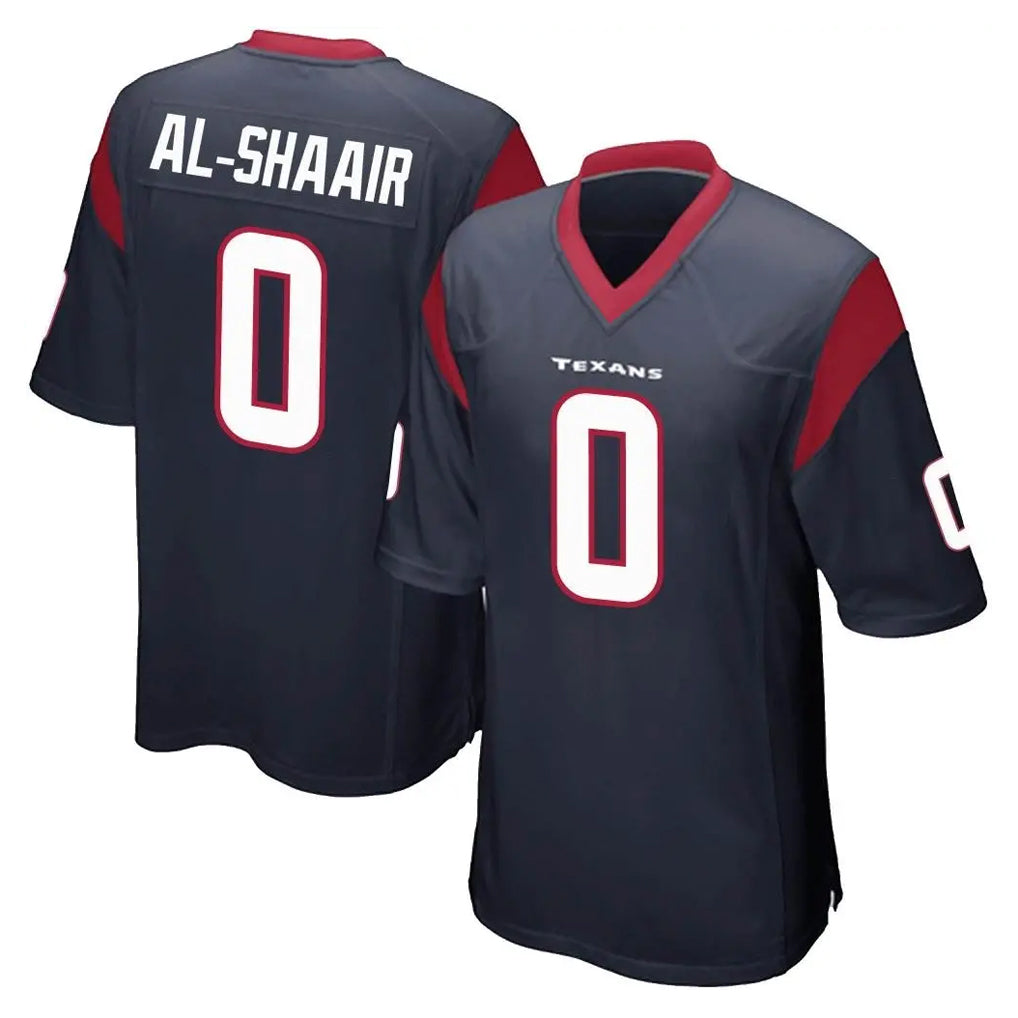 Yuxns H.Texans #0 Azeez Al-Shaair Player Navy Home Game Stitched Jerseys