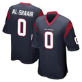 Yuxns H.Texans #0 Azeez Al-Shaair Player Navy Home Game Stitched Jerseys