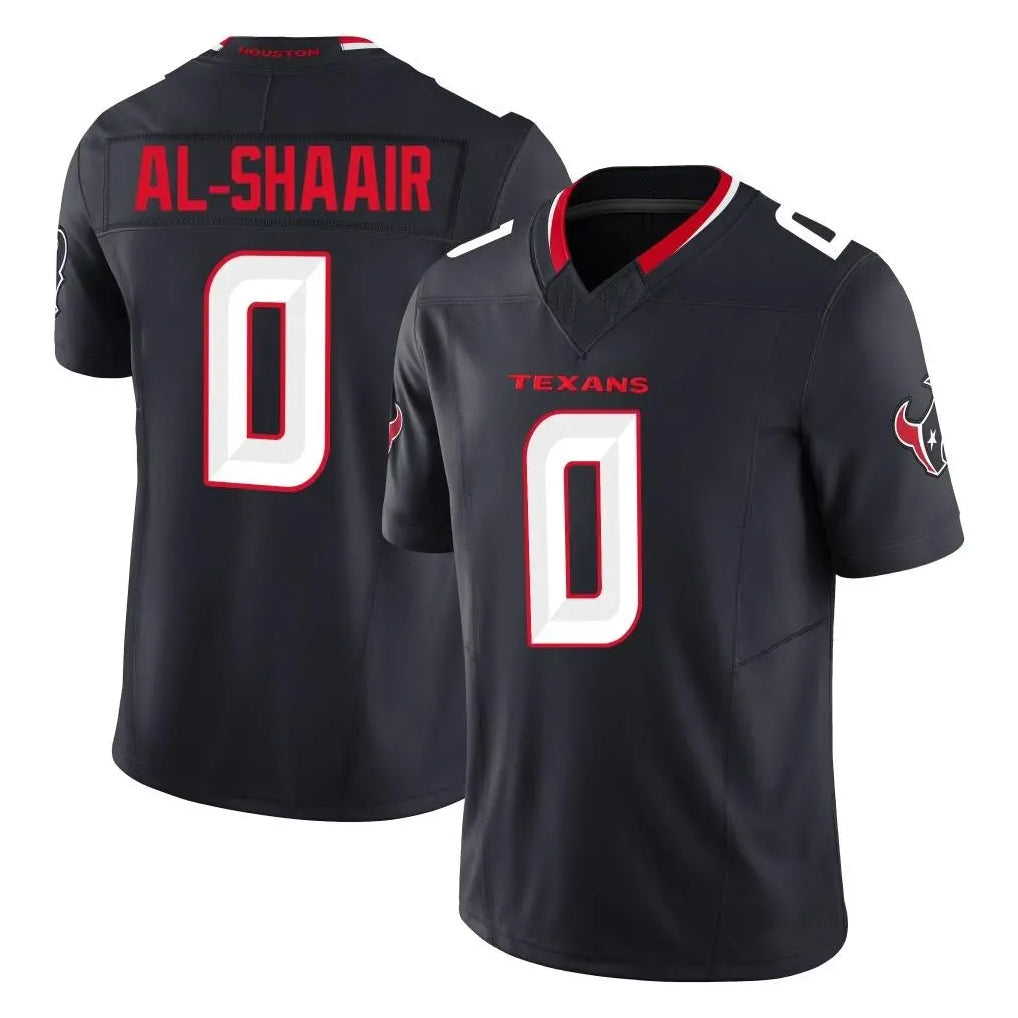 Yuxns H.Texans #0 Azeez Al-Shaair Player Navy Limited Alternate Vapor F.U.S.E. Home Game Stitched Jerseys