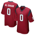 Yuxns H.Texans #0 Azeez Al-Shaair Player Red Home Game Stitched Jerseys