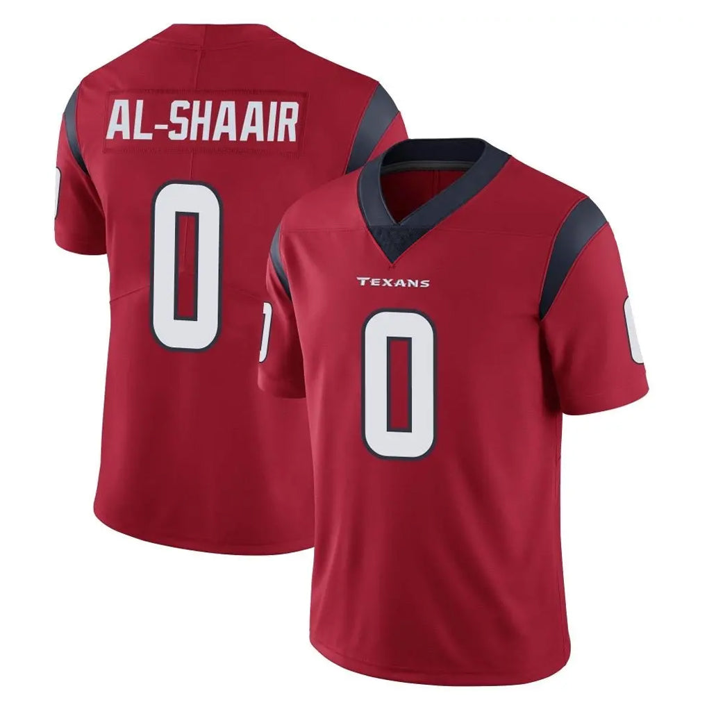 Yuxns H.Texans #0 Azeez Al-Shaair Player Red Limited Vapor Untouchable Home Game Stitched Jerseys
