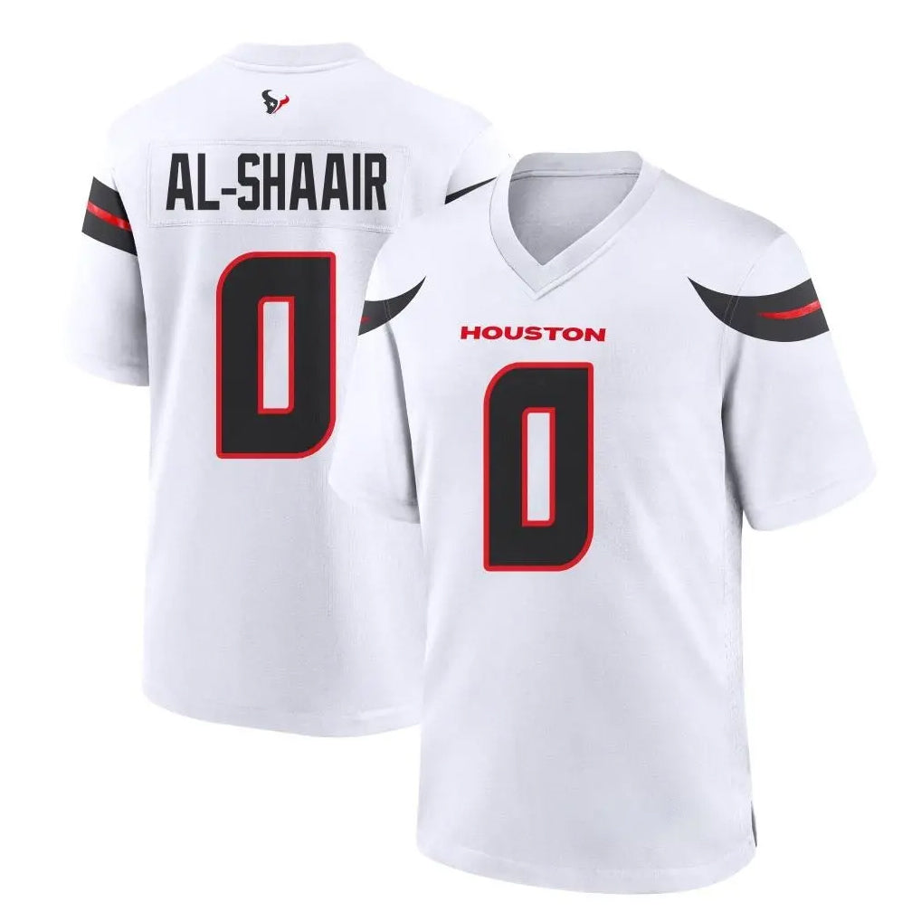 Yuxns H.Texans #0 Azeez Al-Shaair Player White Home Game Stitched Jerseys