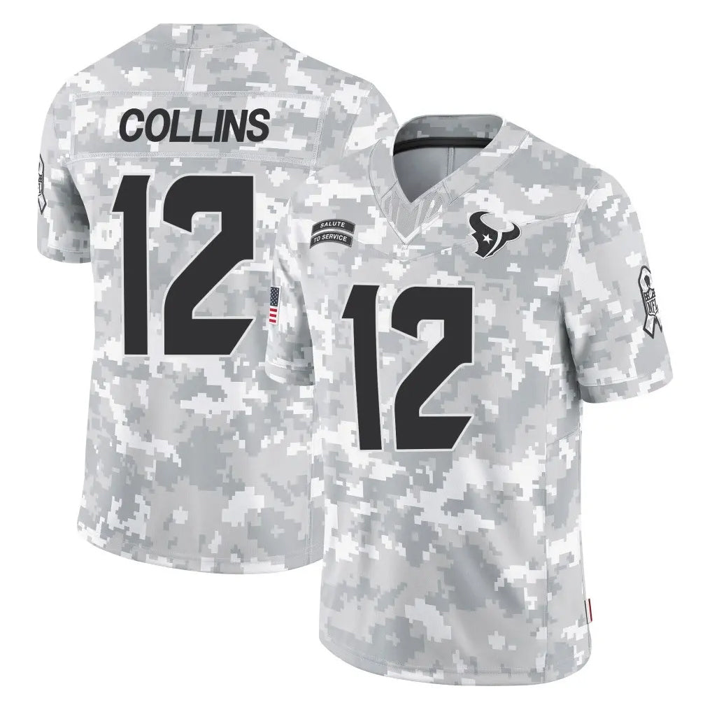 Yuxns H.Texans #12 Nico Collins Player Arctic Camo Salute To Service Limited Game Stitched Jerseys
