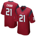 Yuxns H.Texans #21 Nick Chubb Player Red Game Stitched Jerseys
