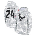Yuxns H.Texans #24 Derek Stingley Jr. Player Arctic Camo Salute to Service Hoodies Limited Game Stitched Jerseys