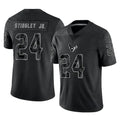 Yuxns H.Texans #24 Derek Stingley Jr. Player Black REFLECTIVE Limited Stitched Jerseys