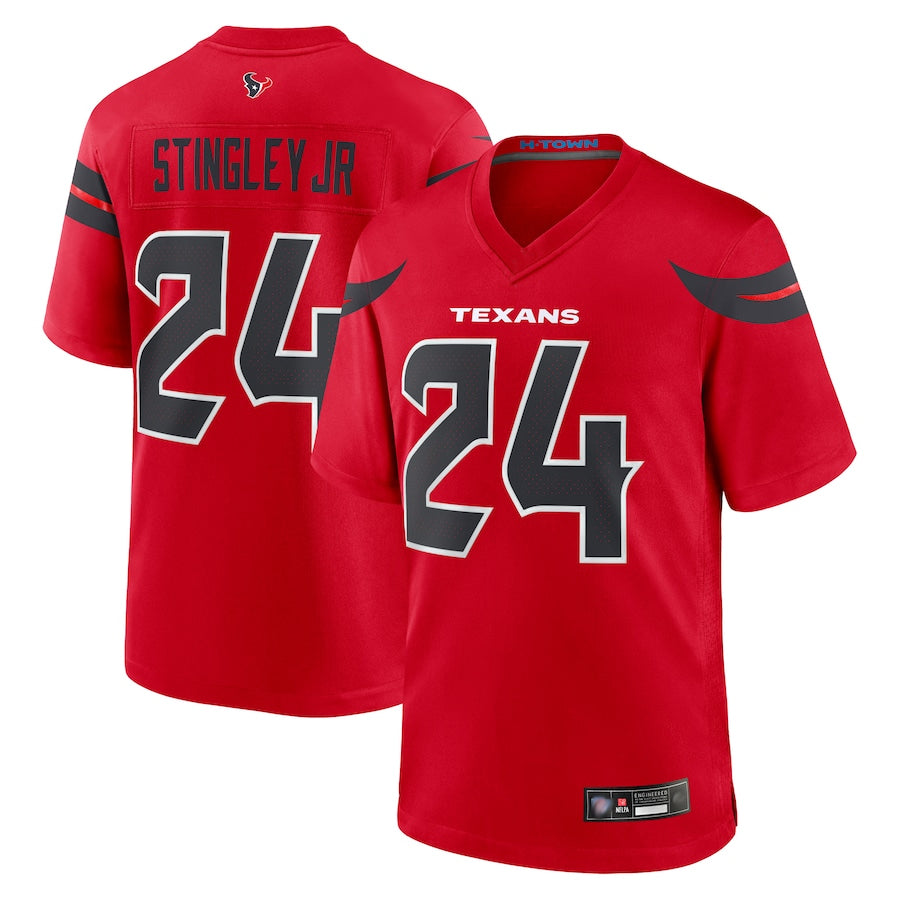 Yuxns H.Texans #24 Derek Stingley Jr. Player Red Game Stitched Jerseys