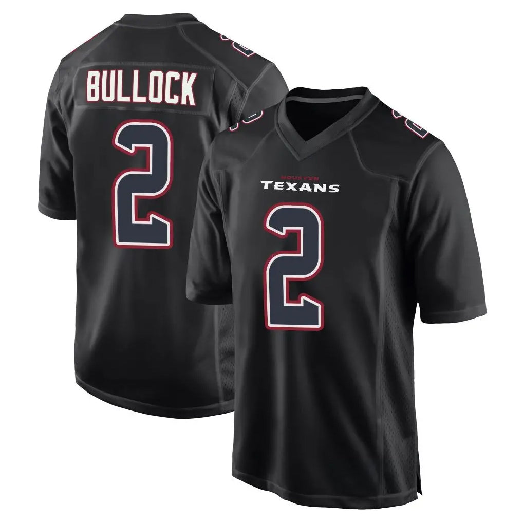 Yuxns H.Texans #2 Calen Bullock Player Black Fashion Home Game Stitched Jerseys