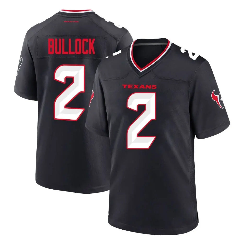 Yuxns H.Texans #2 Calen Bullock Player Navy Team Home Game Stitched Jerseys