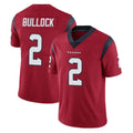 Yuxns H.Texans #2 Calen Bullock Player Red Limited Vapor Untouchable Home Game Stitched Jerseys
