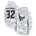 Yuxns H.Texans #32 David Montgomery Player Arctic Camo Salute to Service Hoodies Limited Game Stitched Jerseys
