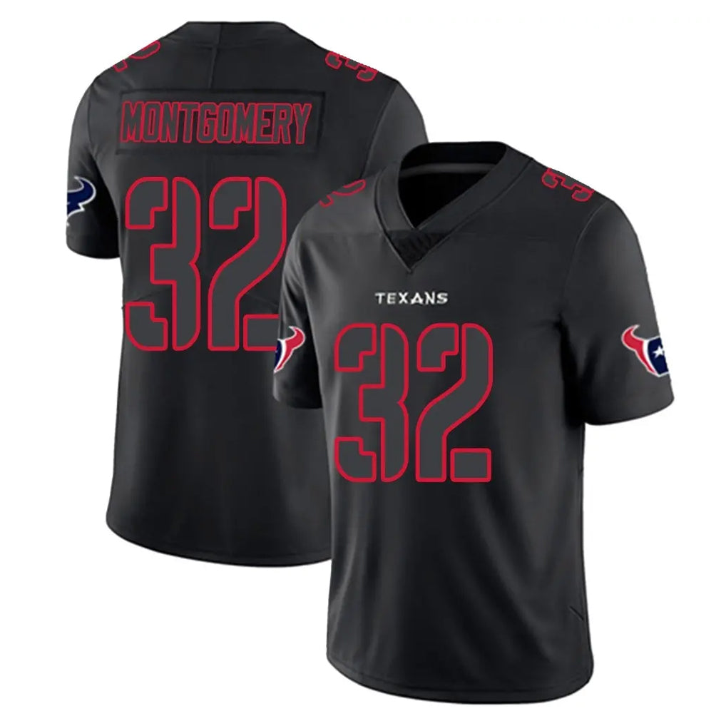 Yuxns H.Texans #32 David Montgomery Player Black Impact Limited Game Stitched Jerseys