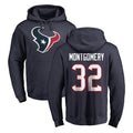 Yuxns H.Texans #32 David Montgomery Player Navy Pro Line Pullover Hoodie Limited Game Stitched Jerseys