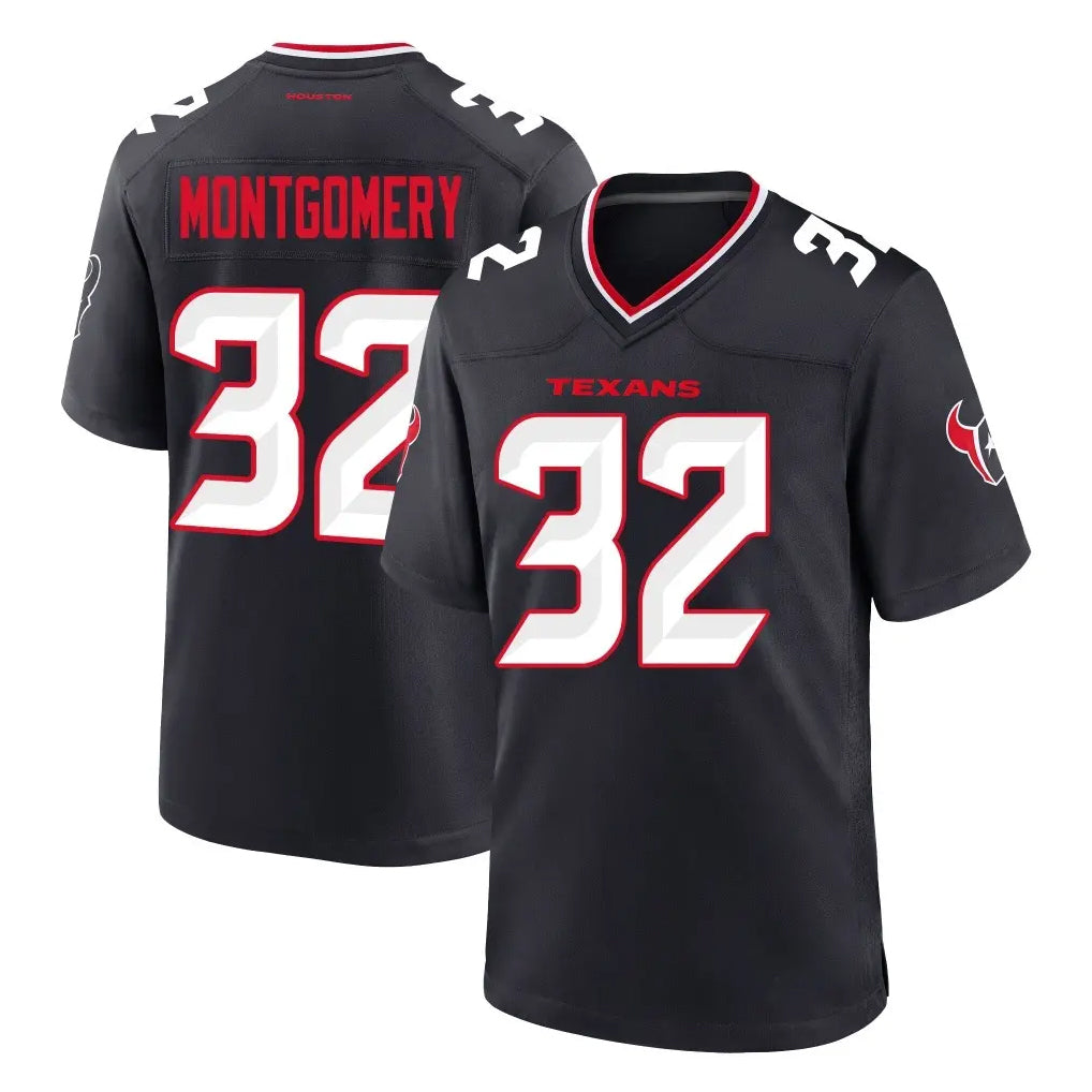 Yuxns H.Texans #32 David Montgomery Player Navy Team Home Game Stitched Jerseys