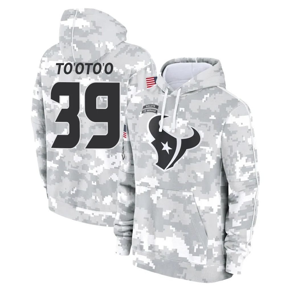 Yuxns H.Texans #39 Henry To'oTo'o Player Arctic Camo Salute to Service Hoodies Limited Game Stitched Jerseys